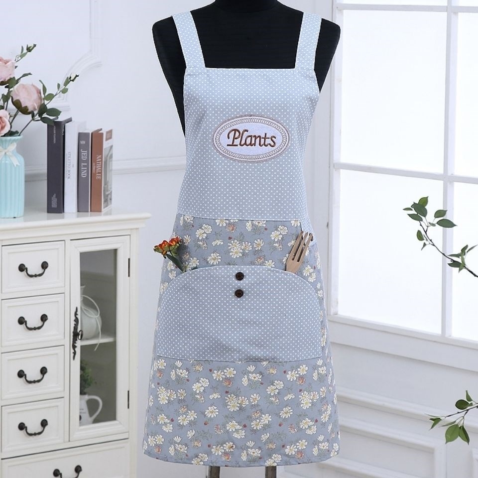 Home Apron Men's And Women's Kitchen Cooking Fashion Korean Version Of Home Cute Shoulder Belt Waist Specification drawing
