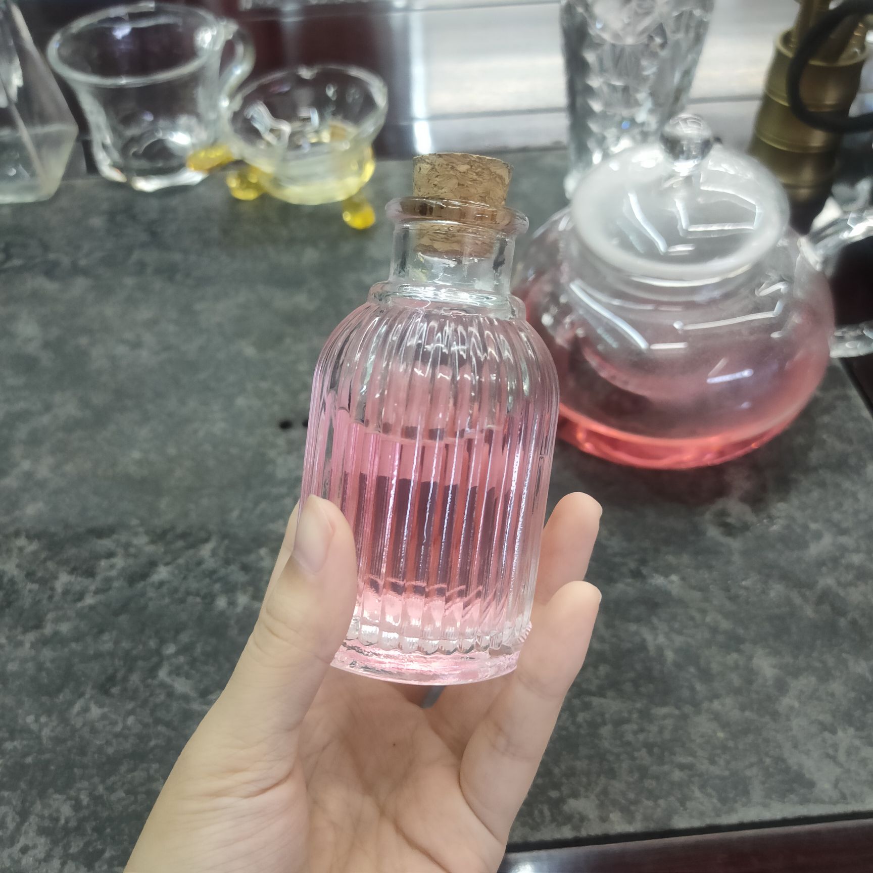 Vintage forest French light luxury vintage relief glass perfume bottle perfume bottle storage decorative ornaments photo props thumbnail