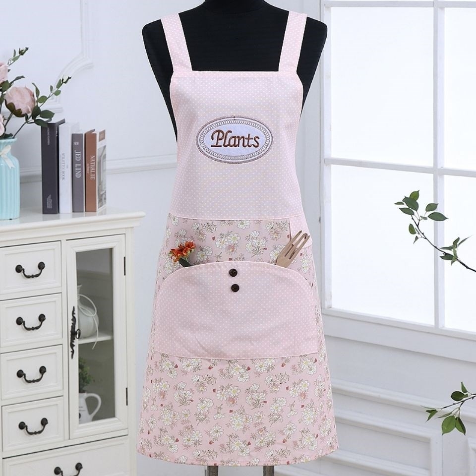 Home Apron Men's And Women's Kitchen Cooking Fashion Korean Version Of Home Cute Shoulder Belt Waist details Picture