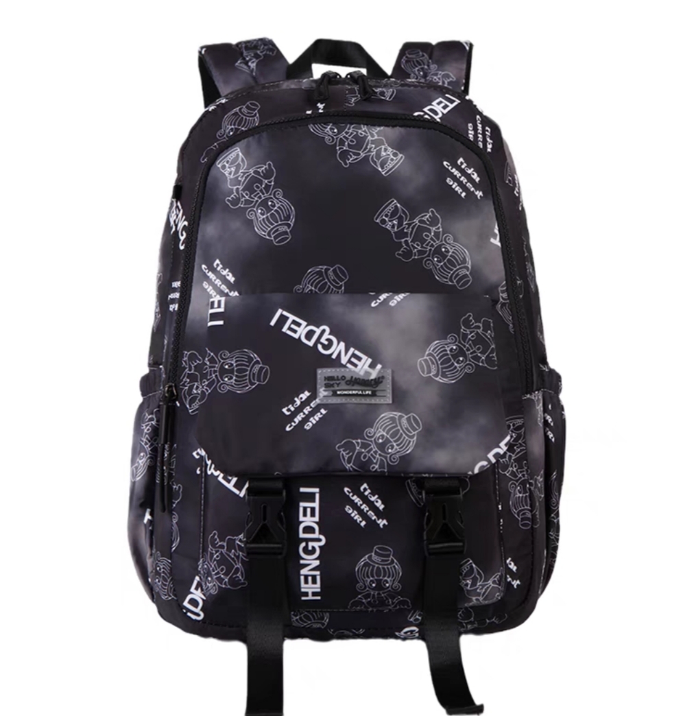 Hengdeli Student Backpack High School Leisure Large Capacity Backpack full figure