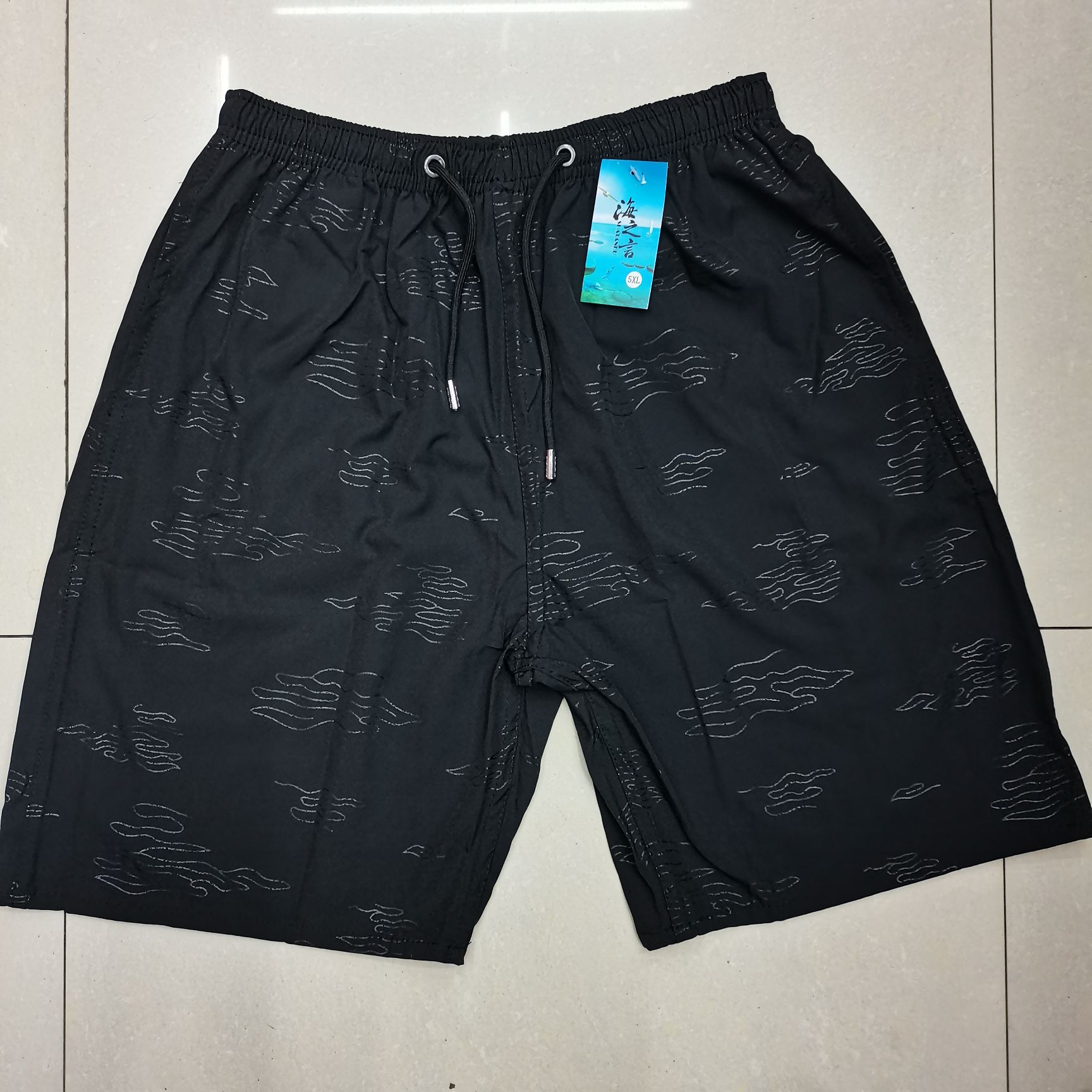 Summer Quick Dry Breathable Print Plus Fat Beach Pants Fat Old Pants details Picture