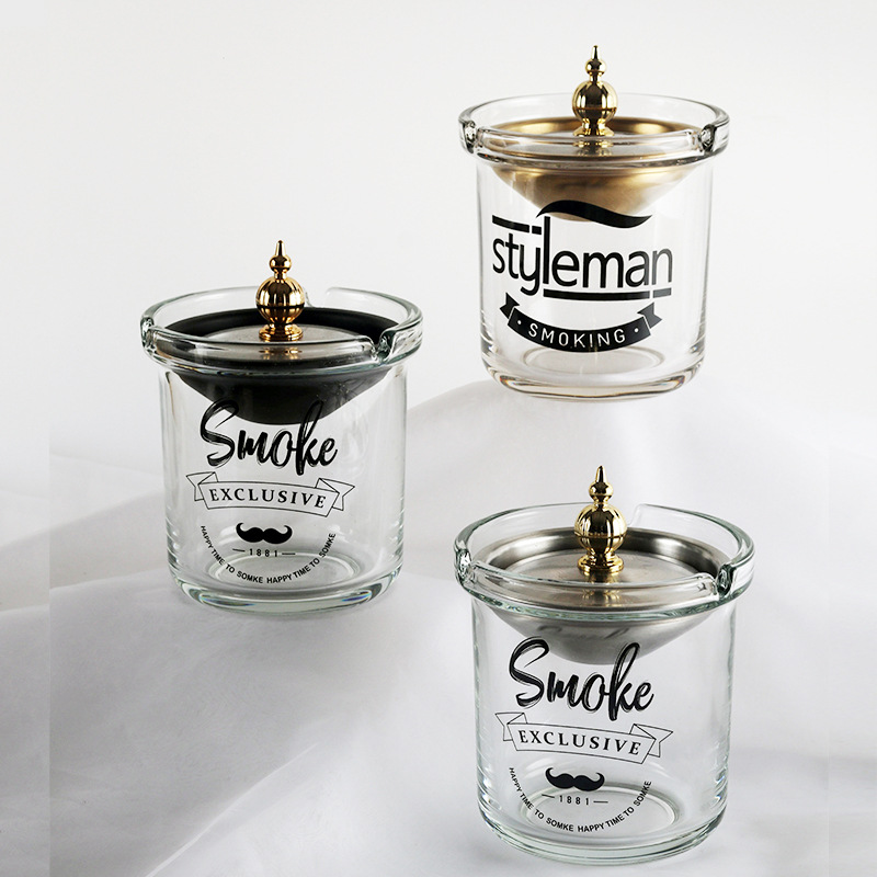 Exquisite style windproof soot with lid creative split ins wind living room household ashtray with lid