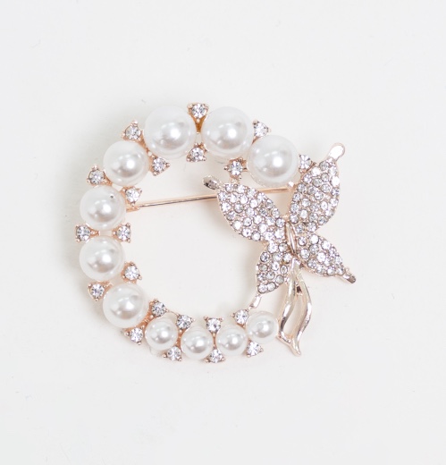Butterfly Ring Brooch - Light Luxury Luxury Clothing Accessories Pearl Pin