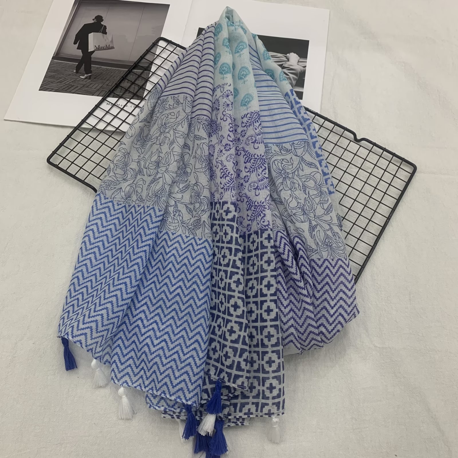 Encryption Sha T Paris Gauze Hanging Beard Women's Scarf Scarf Shawl Shawl Headscarf Spring Summer Autumn Leisure Fashion Foreign Trade Printed Sunscreen All Korean Version Of Europe And The United States Fashion Hypermarket Promotion Live Burst Beach Towel Specification drawing