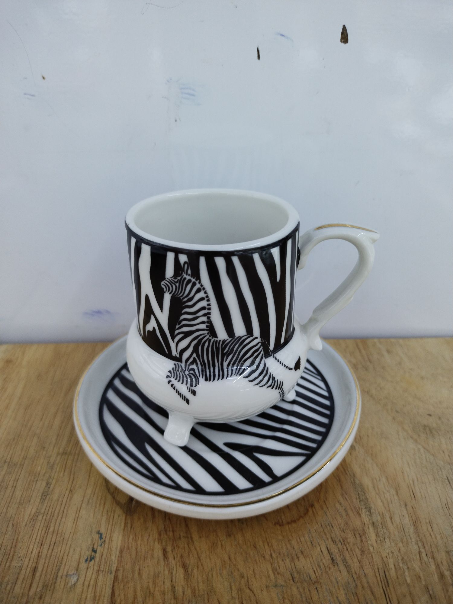 Rose Ceramic Coffee Six Cups Saucer Luxury Afternoon Tea New Zebra Pattern Gift Box Package 0081