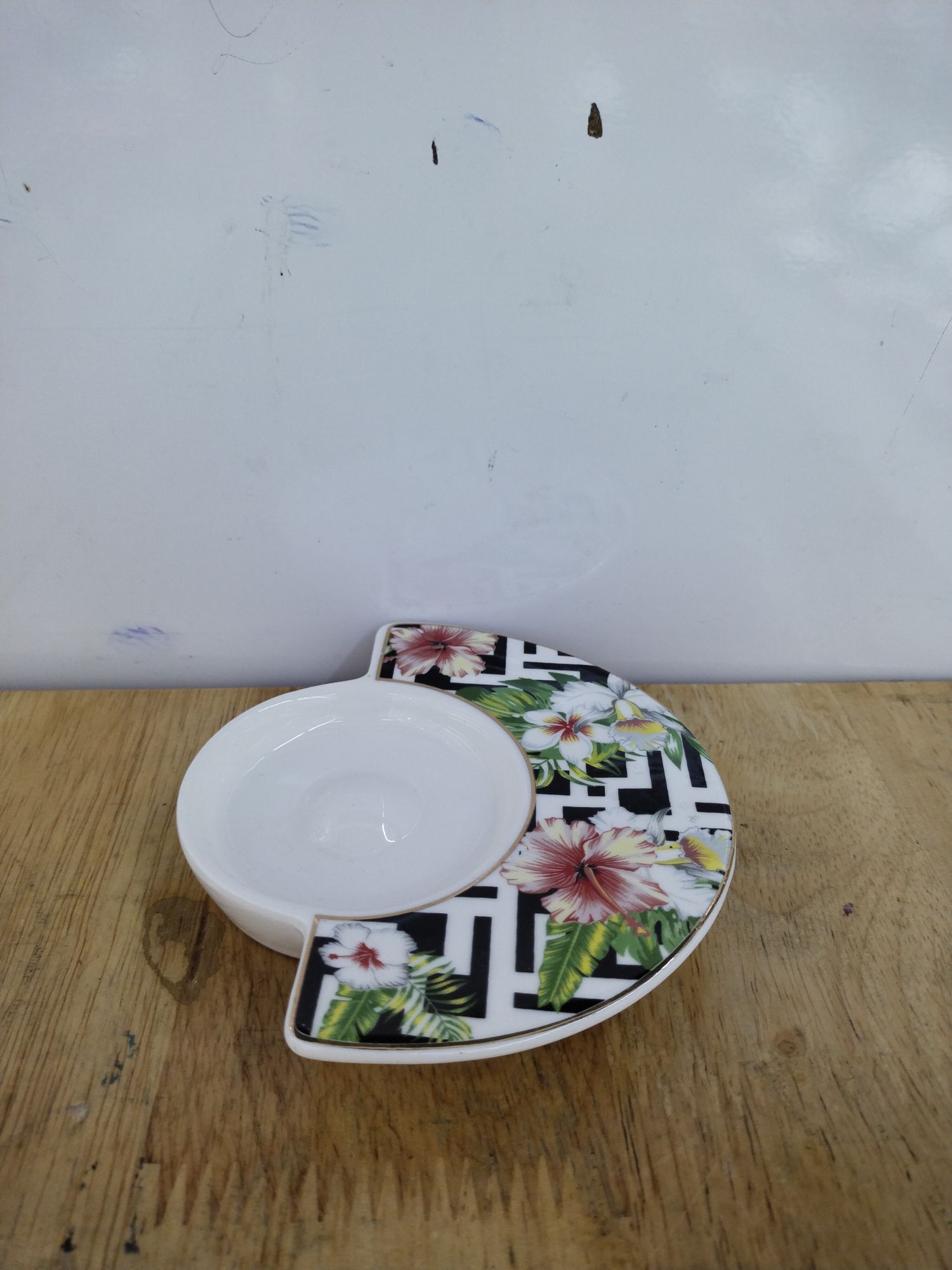 Rose Ceramic Coffee Six Cups Saucer Luxury Afternoon Tea Fan New Gift Box Packaging 0085 Specification drawing