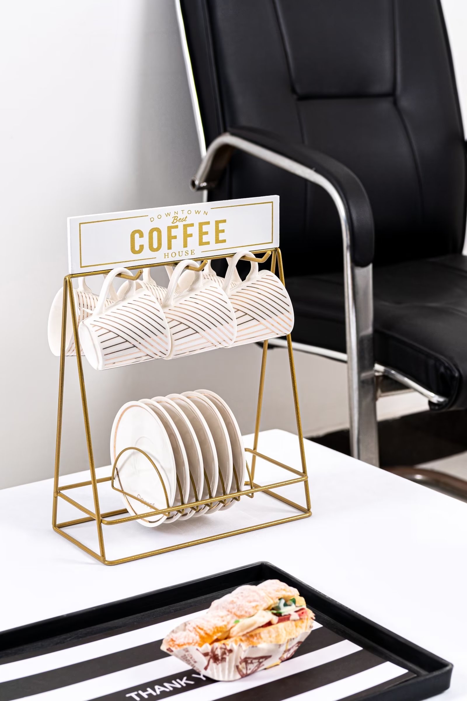 Light Luxury Gilt Years Coffee Cup Saucer Set - New Sale In The Month details Picture