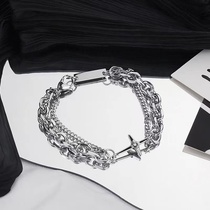 Star titanium steel bracelet men trend retro ins niche design men's jewelry girls cold wind hip hop hand jewelry -008 Ding Die