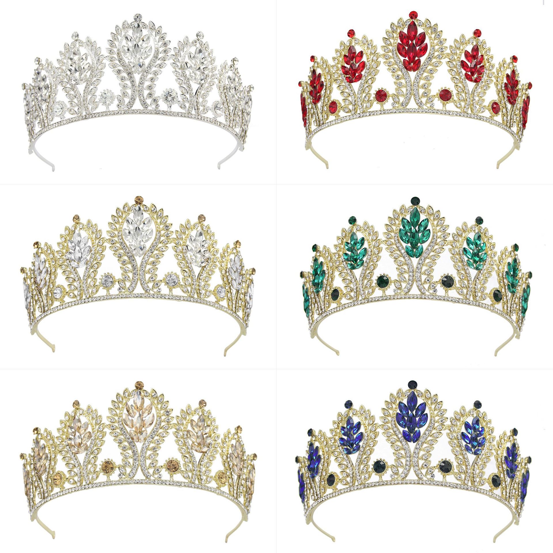 Bride Alloy Tiara Large Tiara Tiara Fashion Pearl Tiara Tiara Tiara Accessories Women's Tiara Brilliant Beauty 047 details Picture