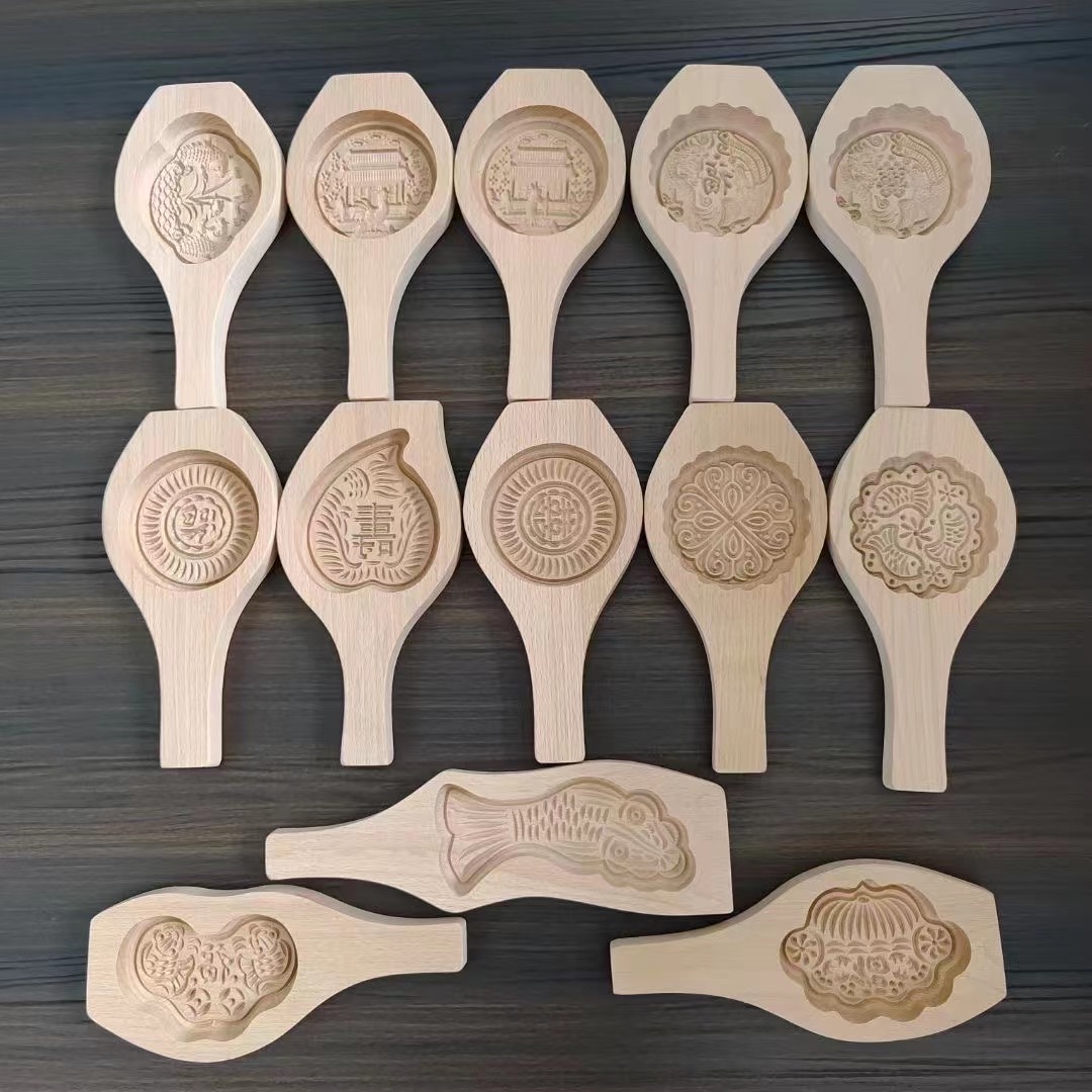 Mooncake mould Printing set of solid wood cake model of Mid-Autumn Festival thumbnail
