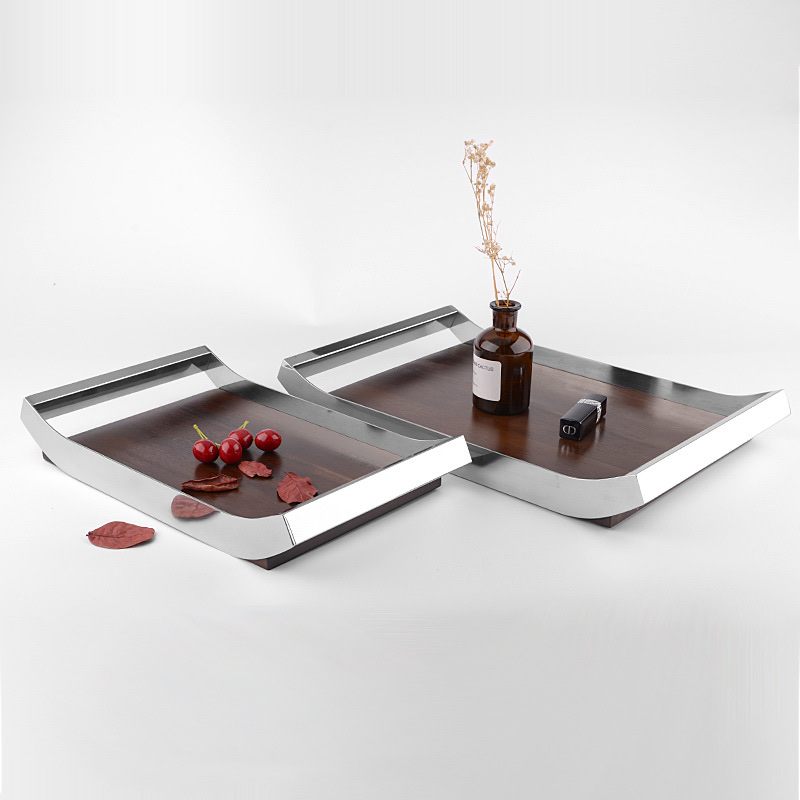 Walnut Tray Home Decoration Creative Light Luxury High-End Network Red Day With Department Stores details Picture