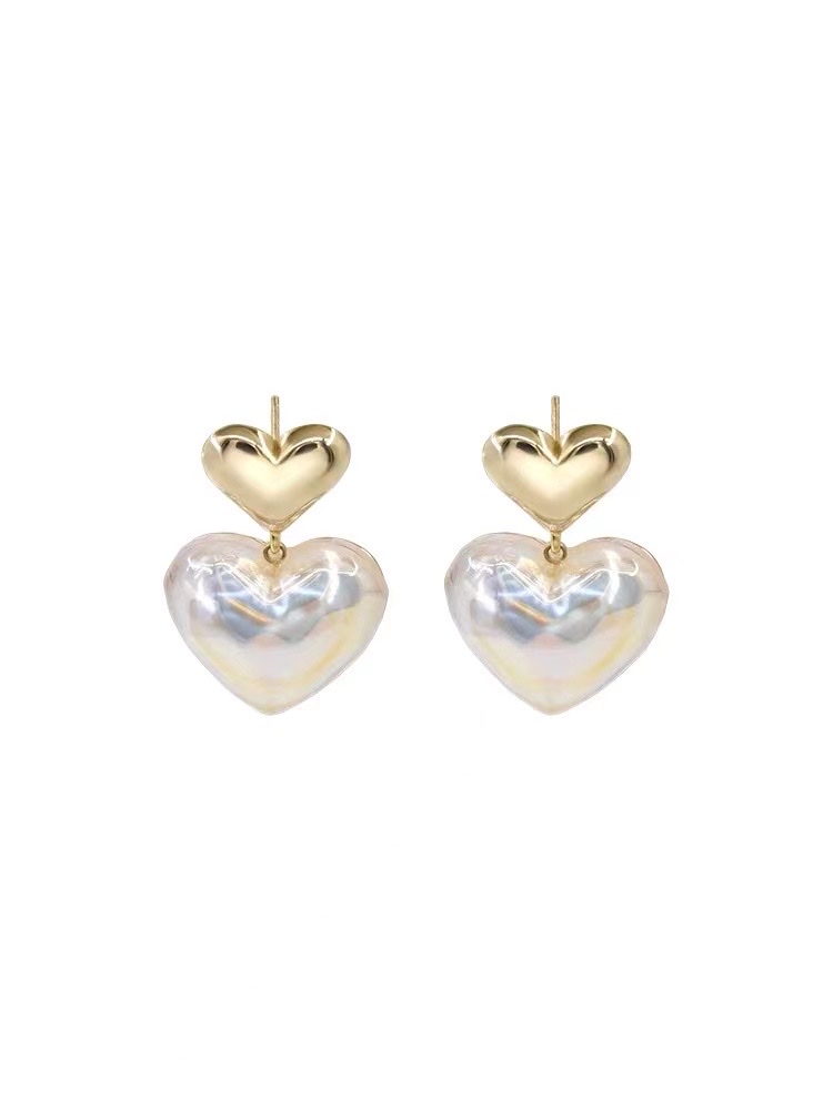 Niche Design Love Pearl Sterling Silver Earrings Studs 2021 New Fashion Earrings Specification drawing