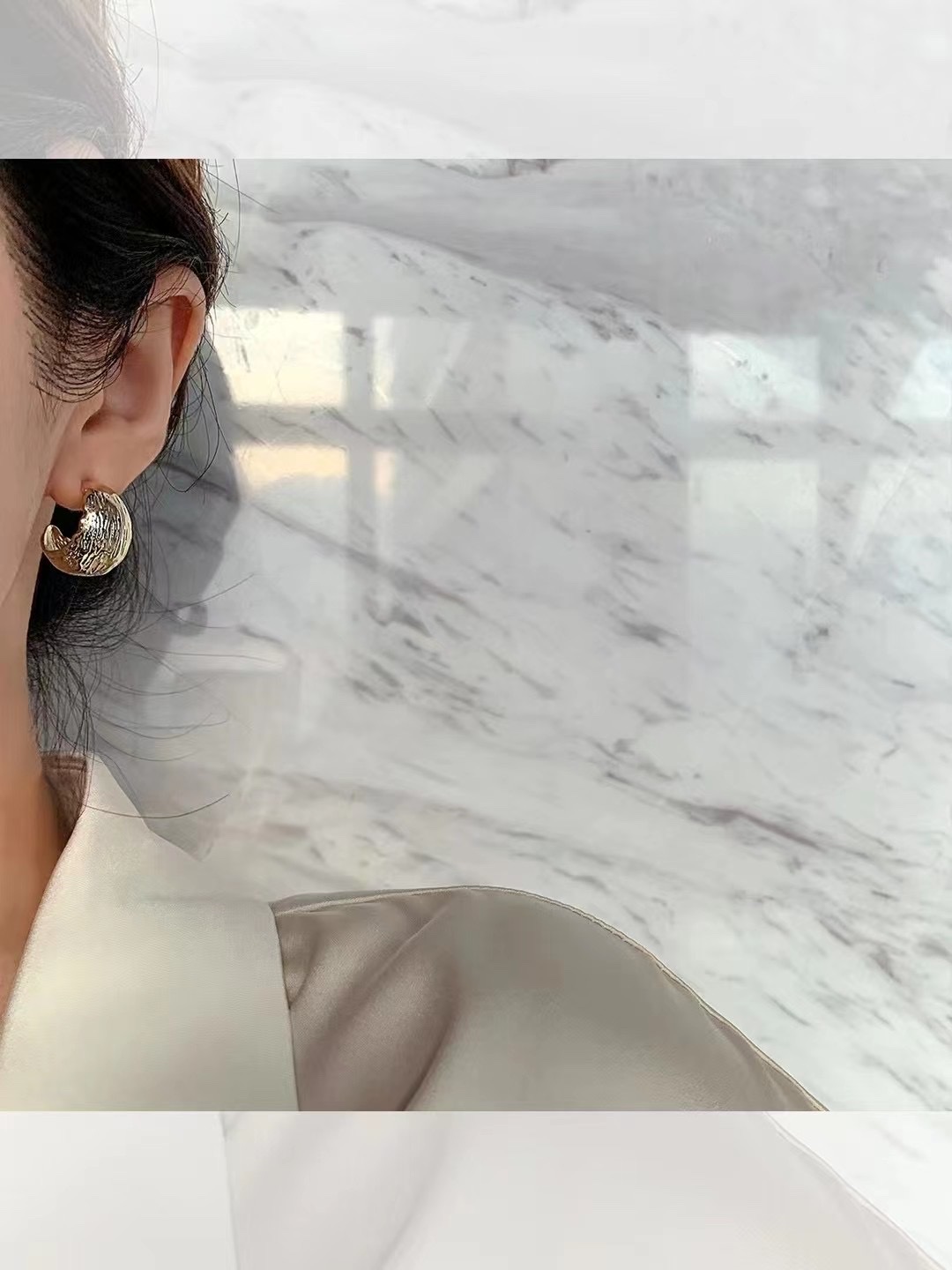 Gold Fashion Earrings Female Niche Design Sense Of High-Grade Cold Light Luxury Earrings 2022 New Trend