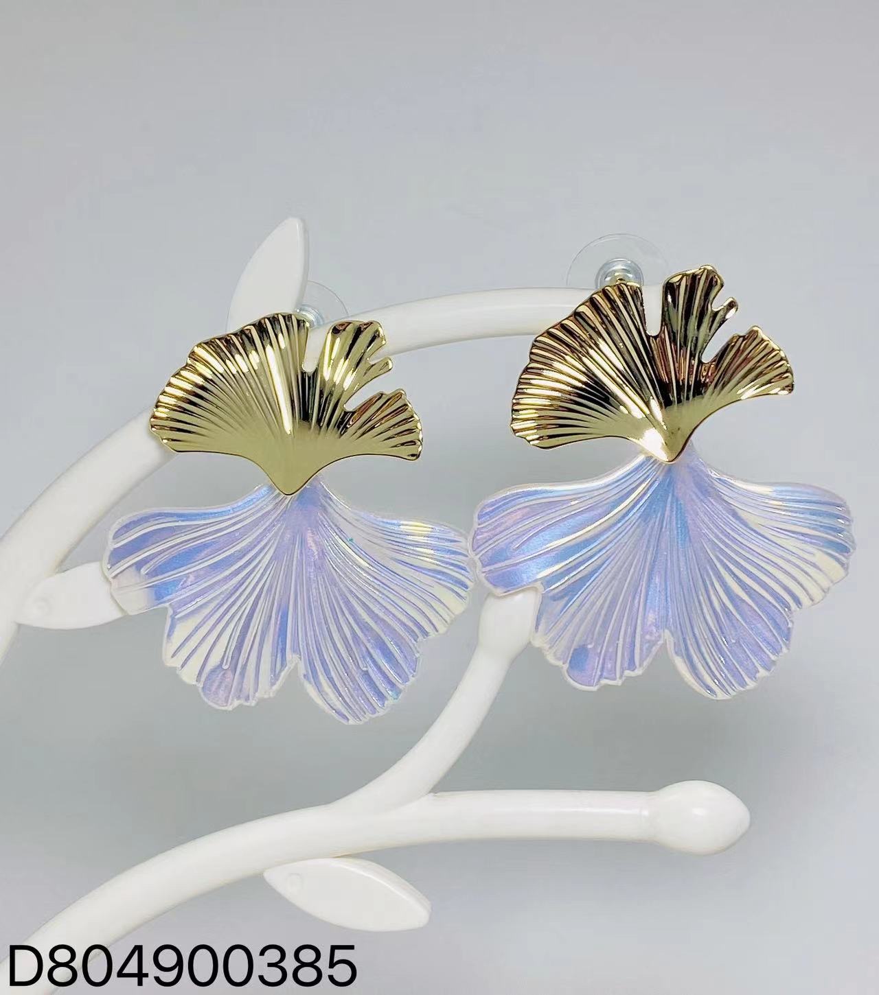 Fishtail earrings Allergy-proof silver pin colorful Ni jewelry model 105