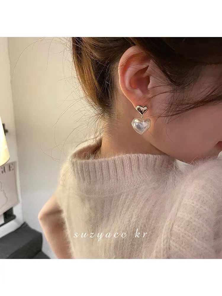 Niche Design Love Pearl Sterling Silver Earrings Studs 2021 New Fashion Earrings