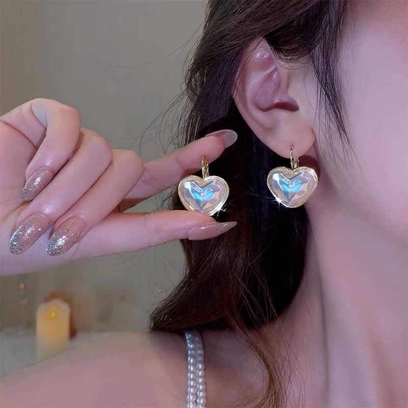Mermaid Love Earrings Niche Design Sense Pearl Earrings 2022 New Fashion Sweet Temperament Ear Buckle Specification drawing