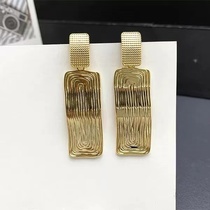 Vintage metal Gold earrings Allergy-proof silver pin Colorful Ni jewelry Model 103
