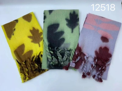 Imitation Cashmere Tie Dye Thick Braid Loop Yarn Autumn And Winter Scarf Cape Print Thick Warm Skin Comfortable Casual Sports Long Fresh European Style Lengthened Student Neck Color Korean Thickened Fashion Foreign Trade Original Single