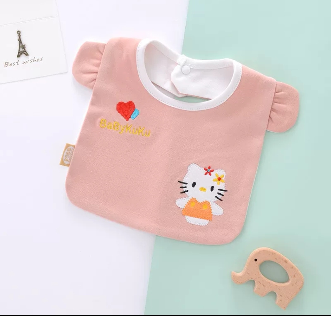 Baby Saliva Towel Pure Cotton Baby Bib Embroidered Floral Baby Waterproof Puke Bib Item Picture