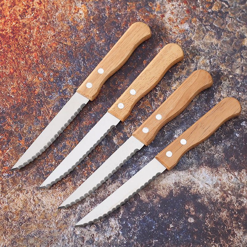 Steak knife Serrated knife Wooden handle steak knife Stainless steel steak knife