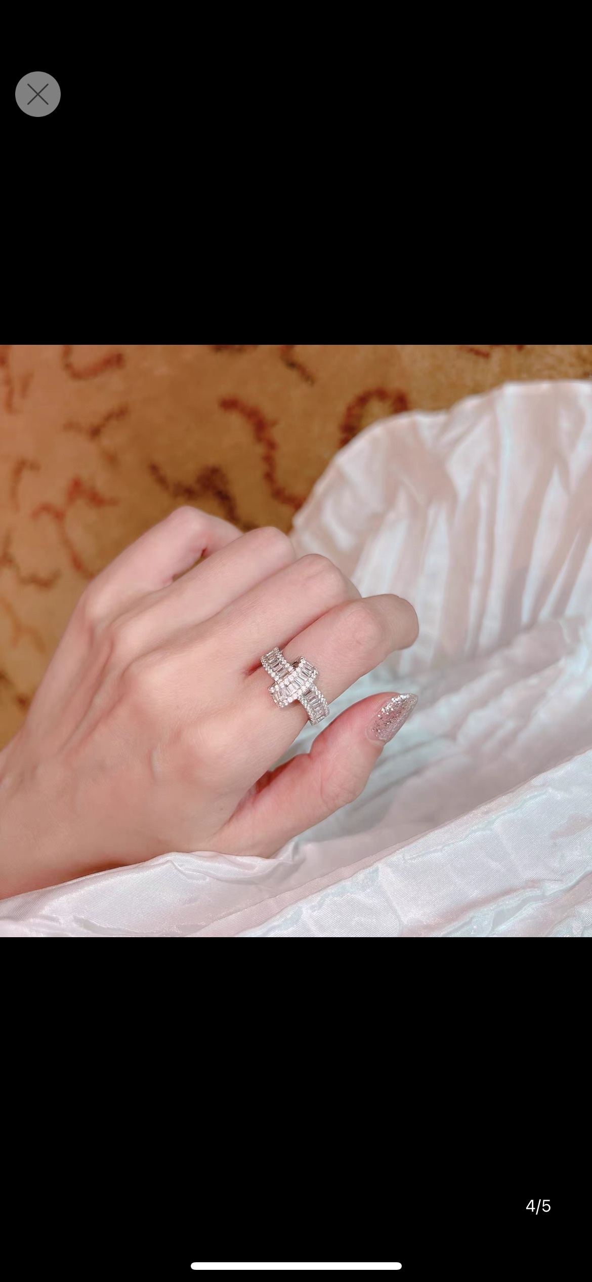 Shaped zircon ring for women