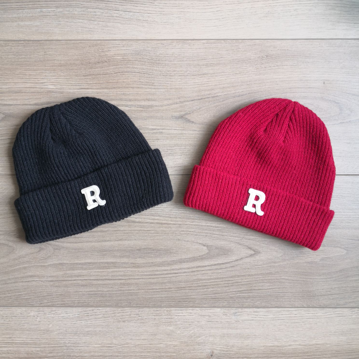 R Logo Knitted Hat Letter Knitted Hat Male And Female Children Parent-Child Couple Hat Specification drawing