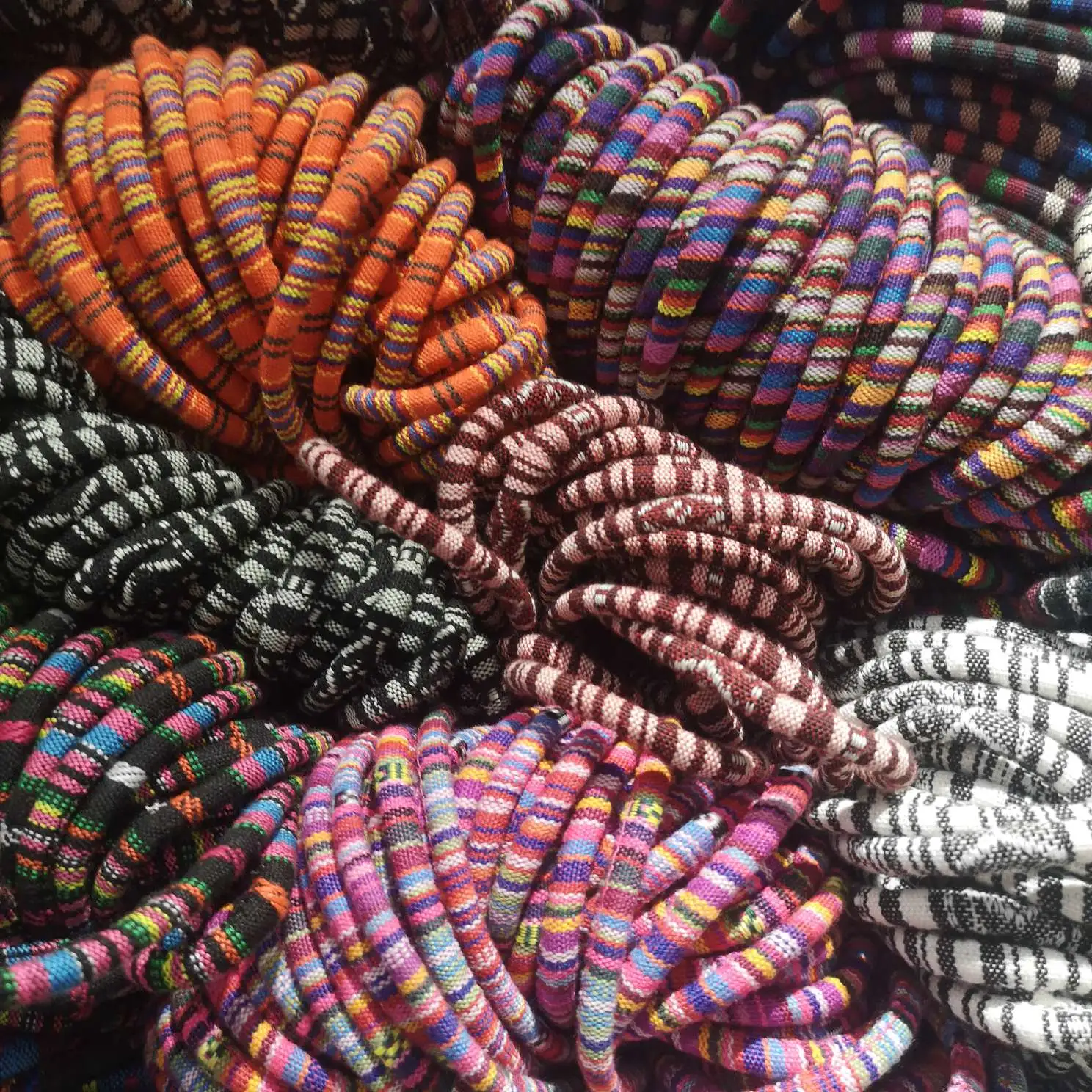 National Wind Pressure Strip Round Beaded Rope Play Line Buddhist Beads Hand String Crafts Elastic Elastic Rope Spot Wholesale Specification drawing