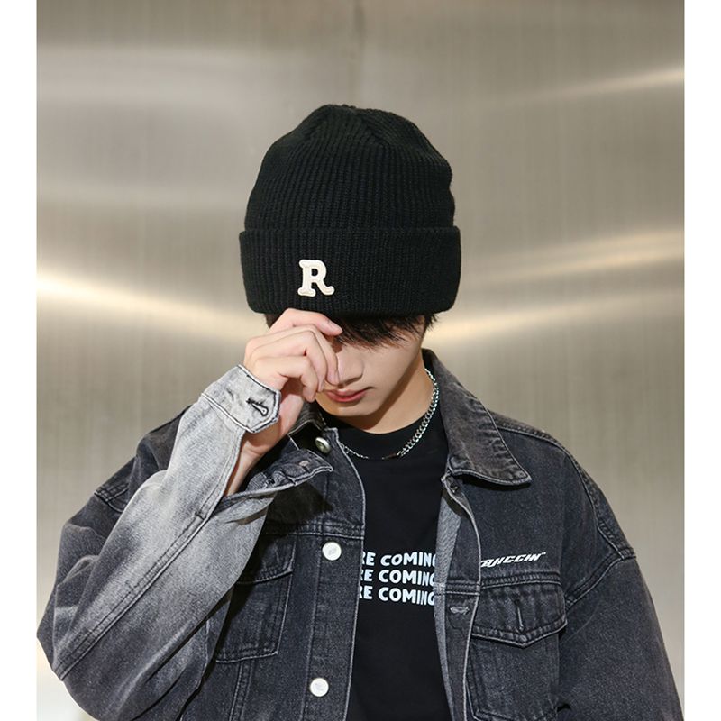 R Logo Knitted Hat Letter Knitted Hat Male And Female Children Parent-Child Couple Hat