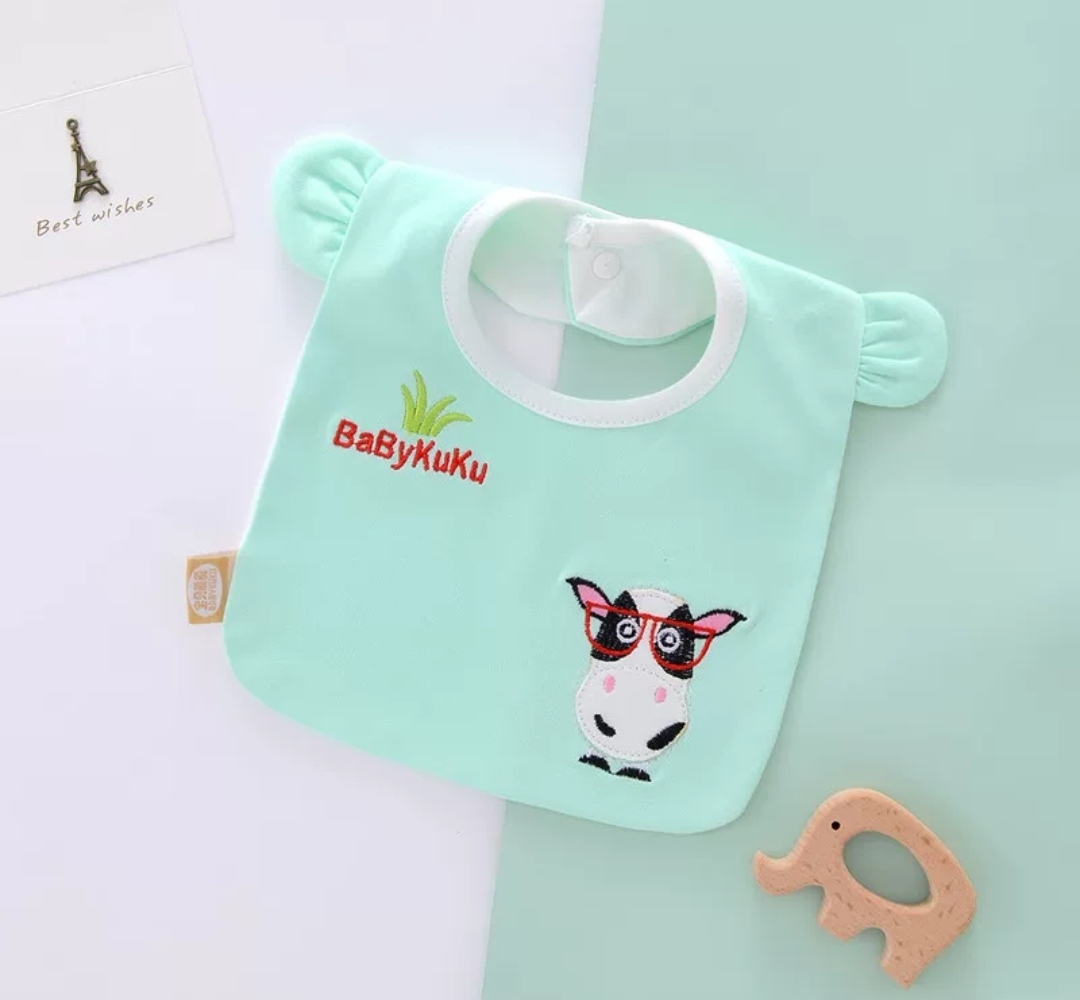 Baby Saliva Towel Pure Cotton Baby Bib Embroidered Floral Baby Waterproof Puke Bib Specification drawing
