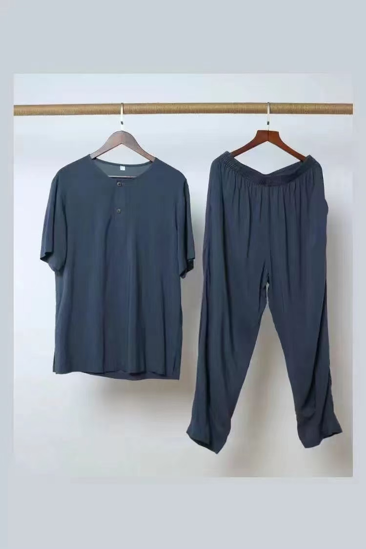 Golden Kirin Monk Summer Jacket Men's And Women's T-Shirt Short-Sleeved Pajamas Monk Underwear Cotton Linen Thin Yellow 0017 Specification drawing
