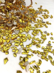 Gold flat bottom shaped Diamond nail jewelry Explosive Flash diamond Fingertip jewelry nail drill