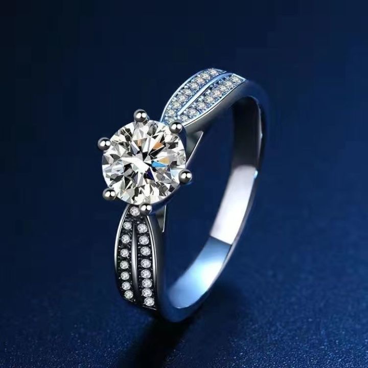 Moissanite diamond ring for men and women sterling silver couple ring opening adjustable wedding ring birthday to girlfriends girlfriend ha