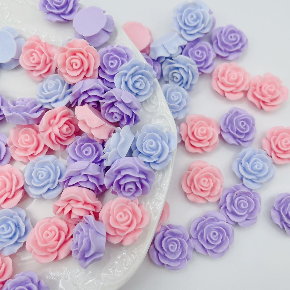 Macaron Color Resin Flower details Picture