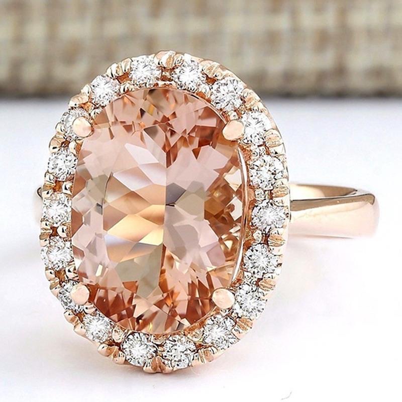 The new S925 Sterling Silver European and American Creative Natural Topa Champagne ring Gold micro-set ring accessories for women thumbnail