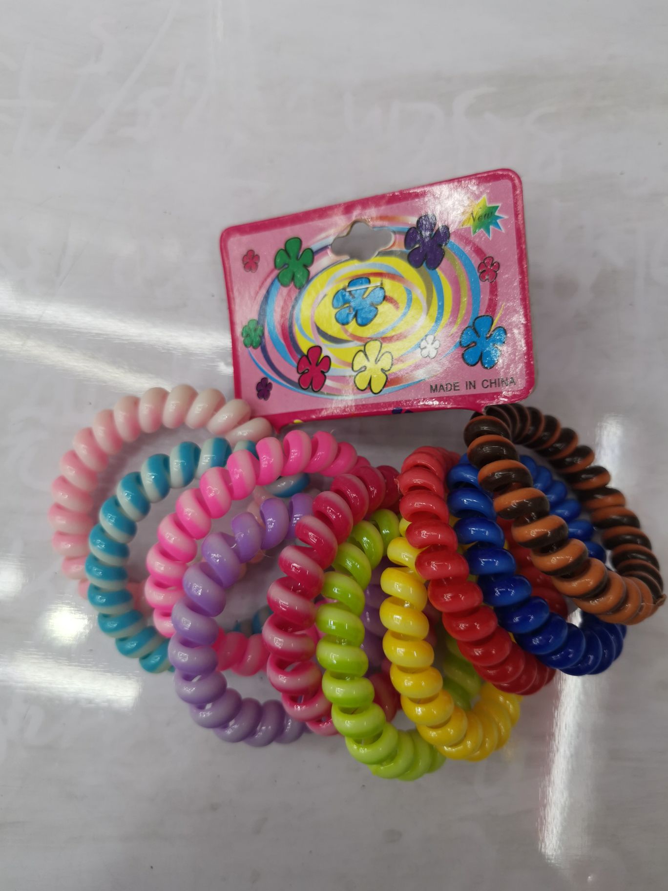 Thick two-tone telephone line high elastic hair band hair ponytail temperament hair accessories