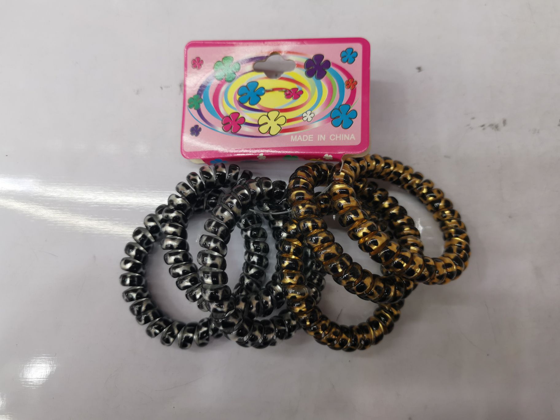 Large print telephone cord high stretch hair band tie hair ponytail headband