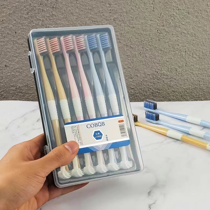 [Six Toothbrushes] Family Pack Combination Set Of Pvc Box Packing Spiral Soft Toothbrush Vendors Wholesale Over Foreign Trade Toothbrush Wholesale Manufacturers
