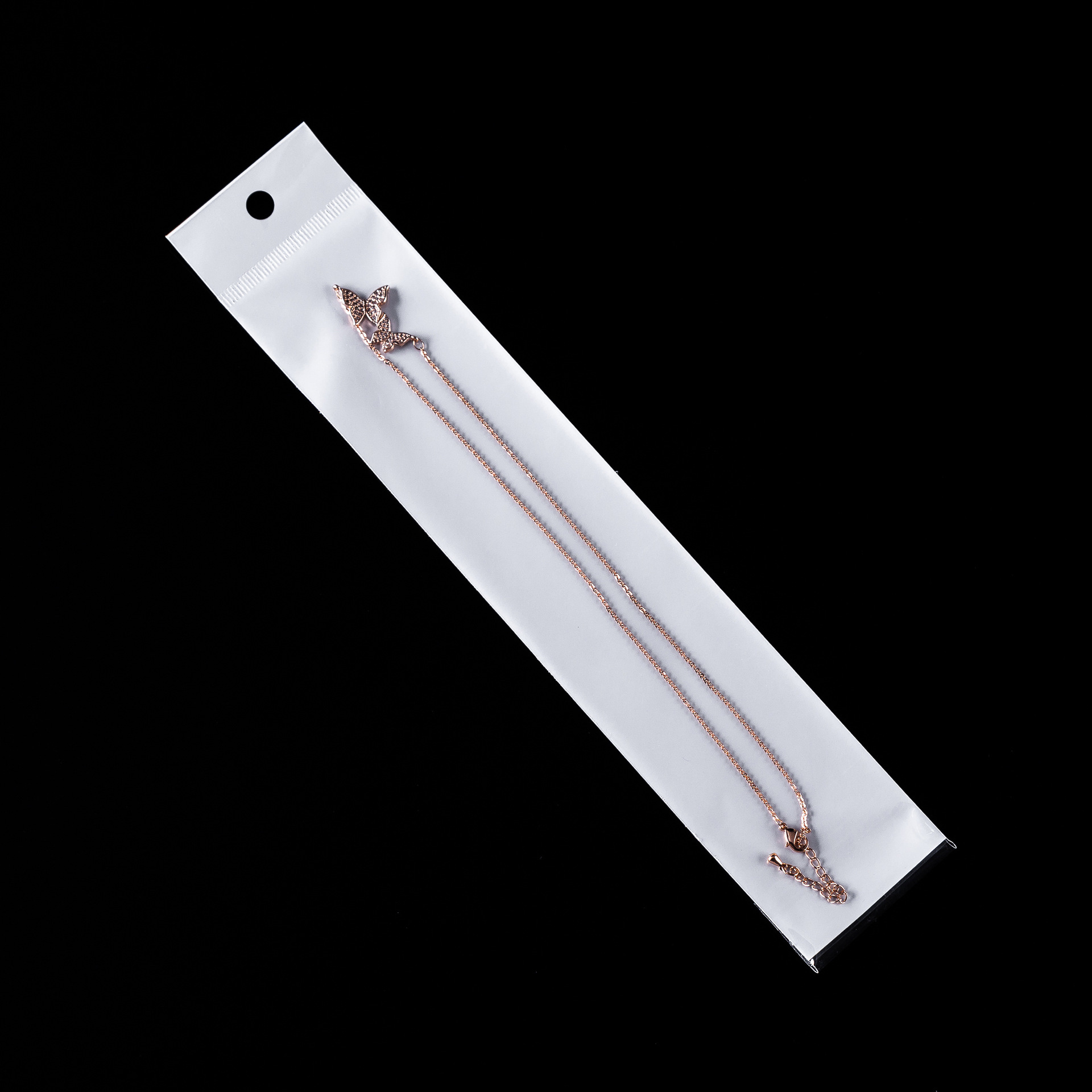 Factory Spot Opp Bag Self-Adhesive White Pearl Film Card Bag Titanium Steel Necklace Bracelet Bag Jewelry Bag details Picture