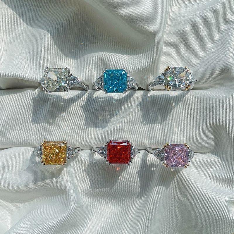 Exaggerated geometry popular jewelry Zircon ring diamond ring Huizhen jewelry -3