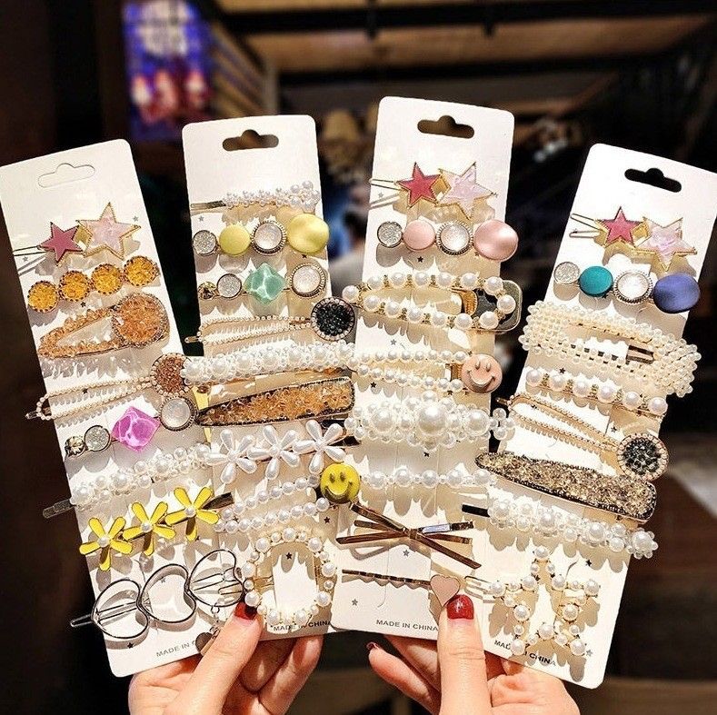Korean Internet Red Ins Simple Side Forehead Hair Clip One Line Clip Girl Bangs Clip Headdress Specification drawing