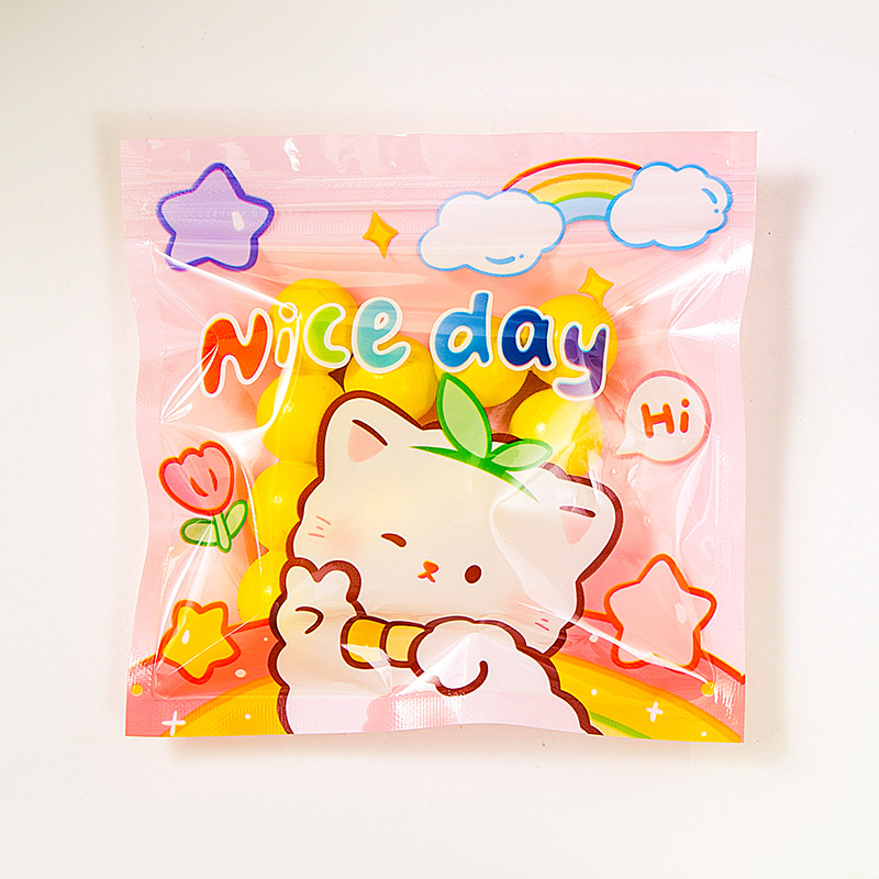 Spot Universal Cute Cartoon Snack Bag Transparent Jewelry Storage Bag Qin Yun-1225 Specification drawing