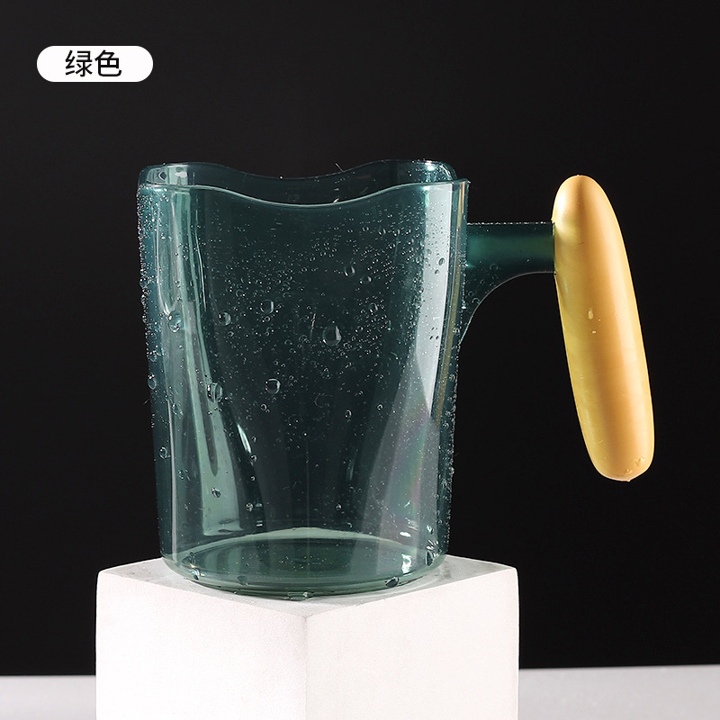 Can Not Break The Mouth Cup Creative Handle Color Contrast Transparent Mouth Cup Manufacturers Direct Sales Ins Net Red Mouthwash Cup Item Picture