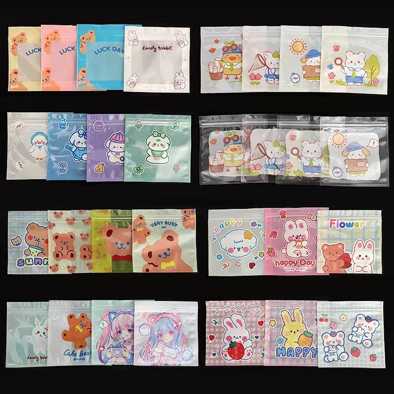 Cartoon Composite Bag Universal Jewelry Translucent Cartoon Printing Packaging Ziplock Bag Plastic Bag Qin Yun-1226
