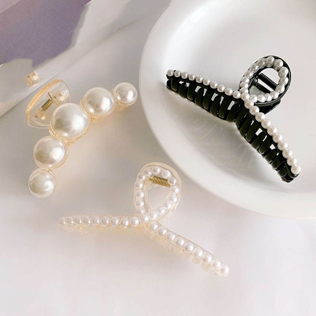 Pearl Hair Clip Back Hair Clip Korean Internet Celebrity Large Hair Clip Headdress Shark Clip Clip Clip