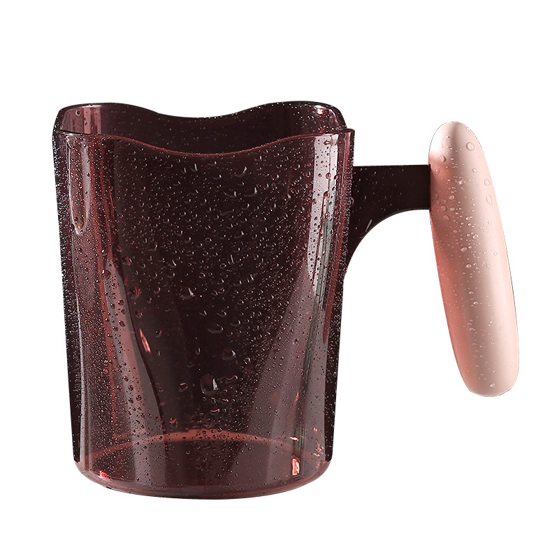 Can Not Break The Mouth Cup Creative Handle Color Contrast Transparent Mouth Cup Manufacturers Direct Sales Ins Net Red Mouthwash Cup Application Scenario