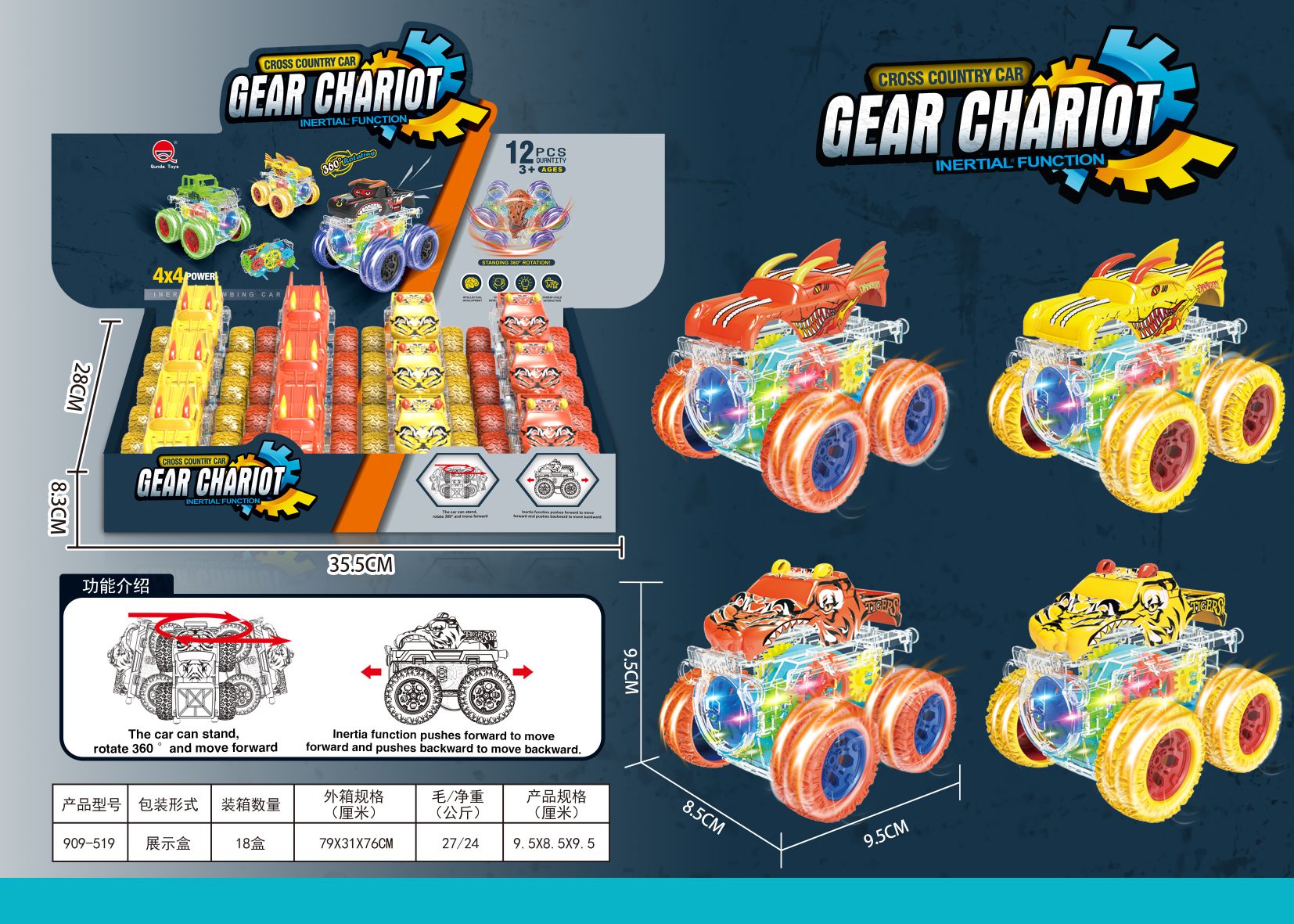 Gear inertial light car