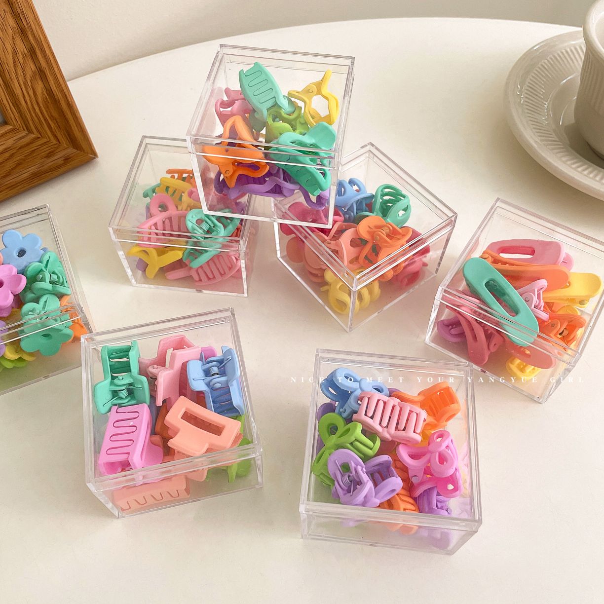 Princess Color Kids Cute Hair Clip Small Grab Clip Small Clip Headdress Side Clip Forehead Bangs Claw Broken Hair Clip details Picture