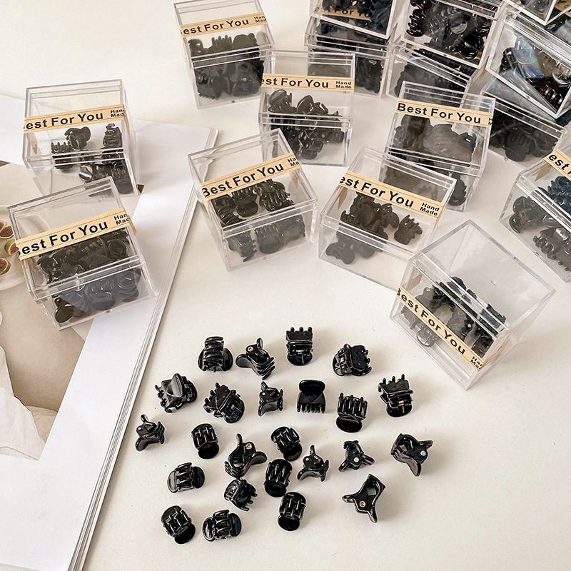 2022 Net Red Black Small Grab Clip Broken Hair Clip Side Clip Mini Small Clip Net Red Head Clip Forehead Fringe Clip Side Hair Clip Simple And Generous And Practical Specification drawing