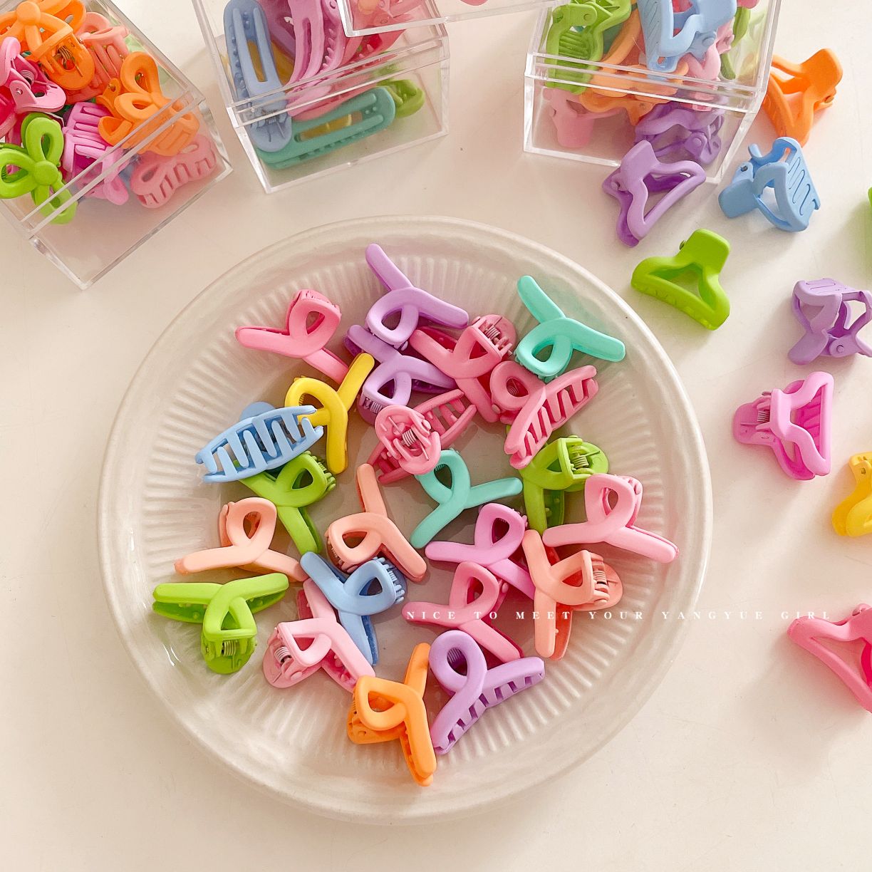 Princess Color Kids Cute Hair Clip Small Grab Clip Small Clip Headdress Side Clip Forehead Bangs Claw Broken Hair Clip Specification drawing