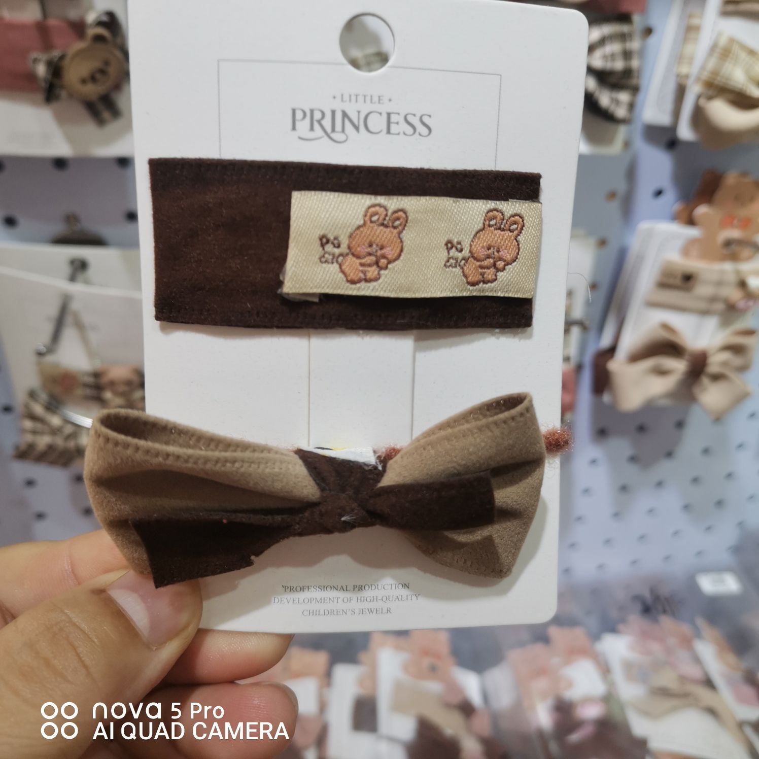 Little Princess jewelry 2022 network explosion children's fabric rice coffee bow thumbnail